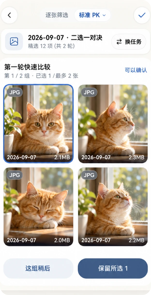 Lutive 连拍 2×2 比对挑好片